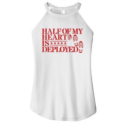 Half Of My Heart Is Deployed Husband Wife Deployment Women's Perfect Tri Rocker Tank