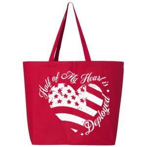 Half Of My Heart Is Deployed Husband Wife Deployment Gifts 25L Jumbo Tote