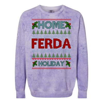 Home Freda Holiday Ugly Christmas Sweater Colorblast Crewneck Sweatshirt