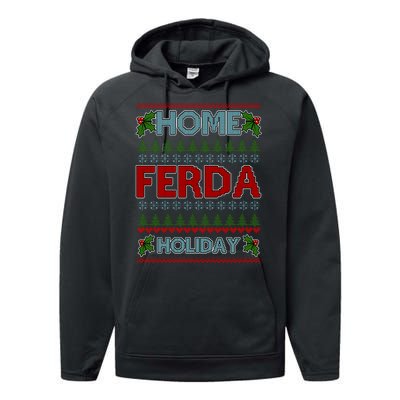 Home Freda Holiday Ugly Christmas Sweater Performance Fleece Hoodie