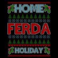 Home Freda Holiday Ugly Christmas Sweater Drawstring Bag