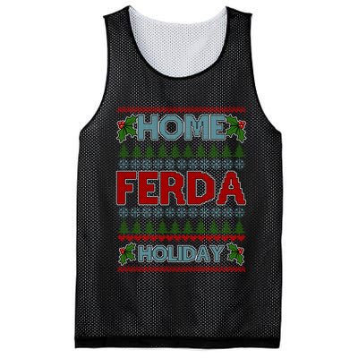 Home Freda Holiday Ugly Christmas Sweater Mesh Reversible Basketball Jersey Tank