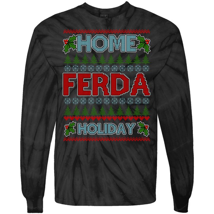 Home Freda Holiday Ugly Christmas Sweater Tie-Dye Long Sleeve Shirt