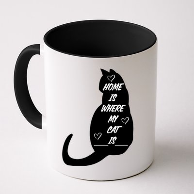 Home Is Where My Cat Is Funny Mug