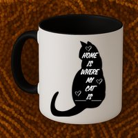 Home Is Where My Cat Is Funny Mug