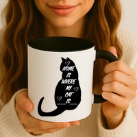 Home Is Where My Cat Is Funny Mug