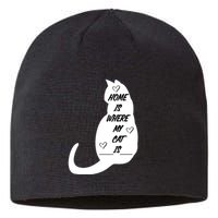 Home Is Where My Cat Is Funny Sustainable Beanie