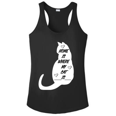 Home Is Where My Cat Is Funny Ladies PosiCharge Competitor Racerback Tank