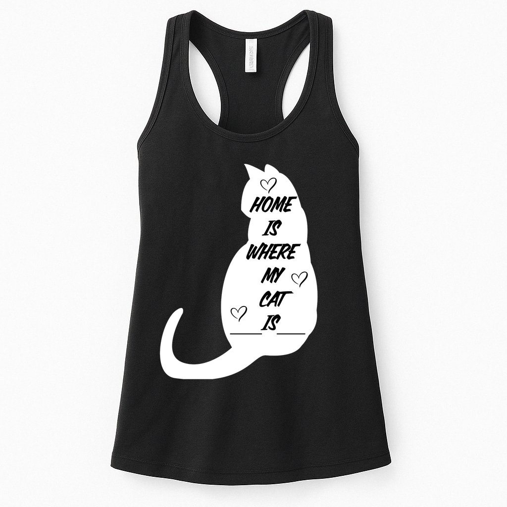 Home Is Where My Cat Is Funny Womens Tank Top