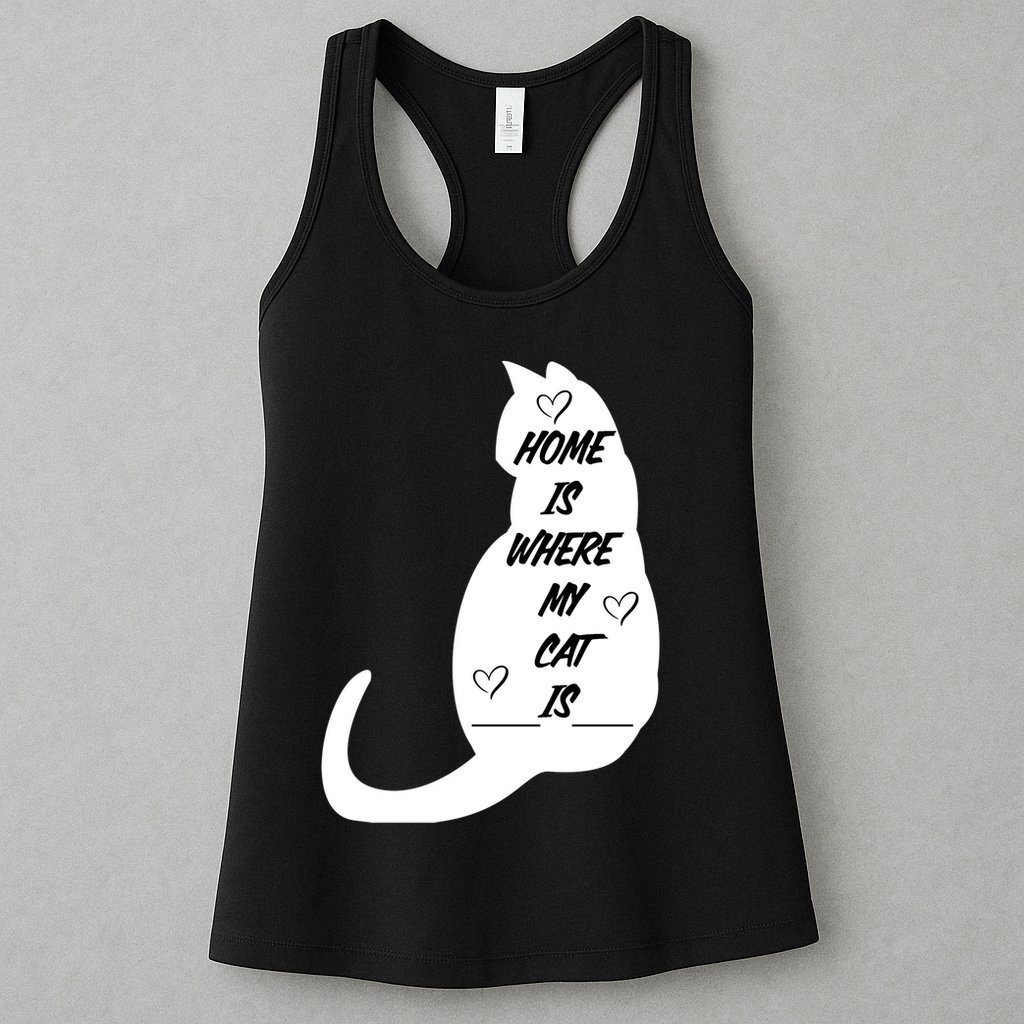 Home Is Where My Cat Is Funny Womens Tank Top