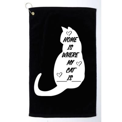 Home Is Where My Cat Is Funny Golf Towel