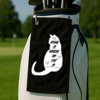 Home Is Where My Cat Is Funny Golf Towel