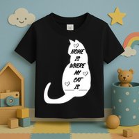 Home Is Where My Cat Is Funny Toddler T-Shirt