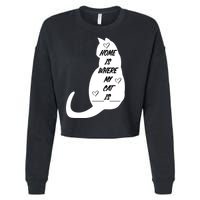 Home Is Where My Cat Is Funny Cropped Pullover Crew