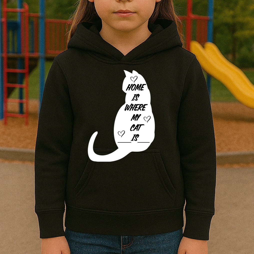 Home Is Where My Cat Is Funny Kids Hoodie
