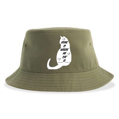 Home Is Where My Cat Is Funny Sustainable Bucket Hat