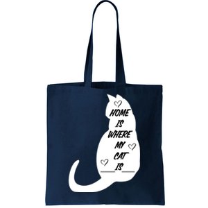 Home Is Where My Cat Is Funny Tote Bag