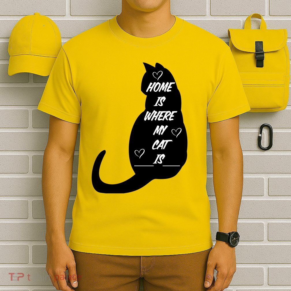 Home Is Where My Cat Is Funny T-Shirt