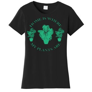 Home Is Where My Plants Are Funny Medical Marijuana Women's T-Shirt