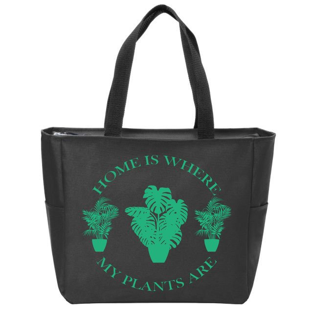 Home Is Where My Plants Are Funny Medical Marijuana Zip Tote Bag