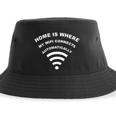 Home is Where My Wifi Connects Automatically Sustainable Bucket Hat