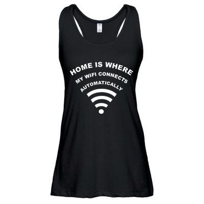 Home is Where My Wifi Connects Automatically Ladies Essential Flowy Tank