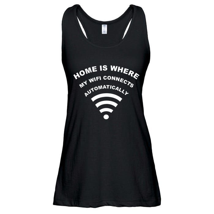 Home is Where My Wifi Connects Automatically Ladies Essential Flowy Tank