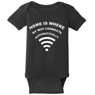 Home is Where My Wifi Connects Automatically Baby Bodysuit