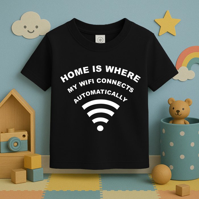 Home is Where My Wifi Connects Automatically Toddler T-Shirt