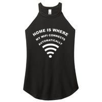 Home is Where My Wifi Connects Automatically Women's Perfect Tri Rocker Tank