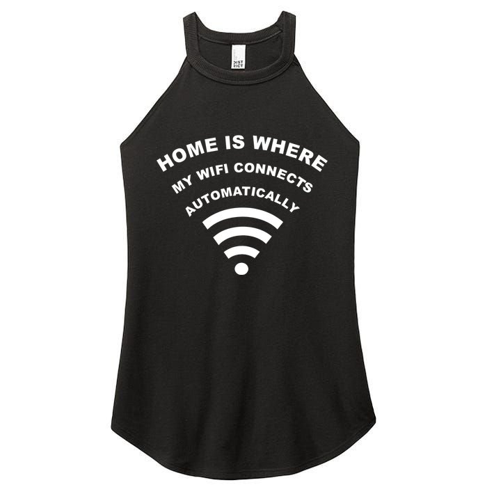 Home is Where My Wifi Connects Automatically Women's Perfect Tri Rocker Tank