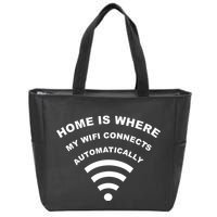 Home is Where My Wifi Connects Automatically Zip Tote Bag