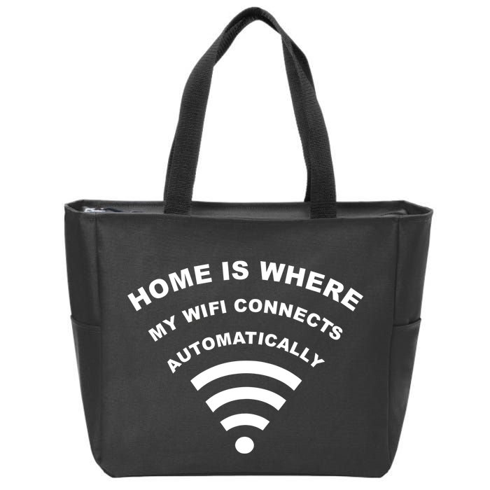 Home is Where My Wifi Connects Automatically Zip Tote Bag