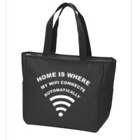Home is Where My Wifi Connects Automatically Zip Tote Bag