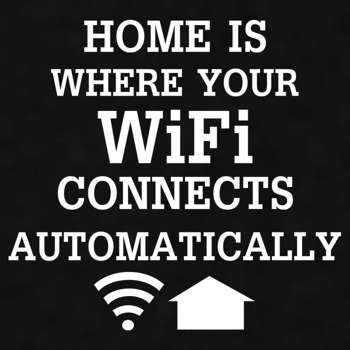 Home Is Where Wifi Connects Automatically Ladies PosiCharge Tri-Blend Wicking Tank