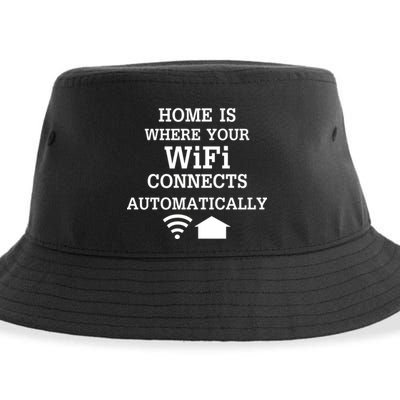 Home Is Where Wifi Connects Automatically Sustainable Bucket Hat