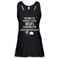 Home Is Where Wifi Connects Automatically Ladies Essential Flowy Tank