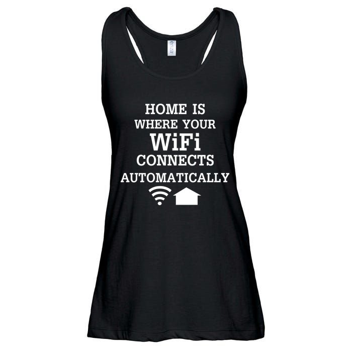 Home Is Where Wifi Connects Automatically Ladies Essential Flowy Tank
