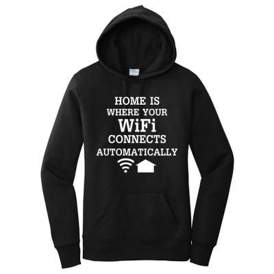 Home Is Where Wifi Connects Automatically Women's Pullover Hoodie