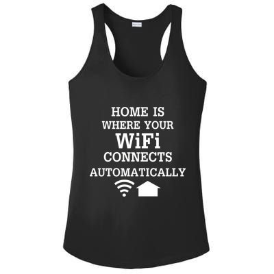 Home Is Where Wifi Connects Automatically Ladies PosiCharge Competitor Racerback Tank