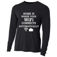 Home Is Where Wifi Connects Automatically Cooling Performance Long Sleeve Crew