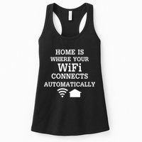 Home Is Where Wifi Connects Automatically Womens Tank Top