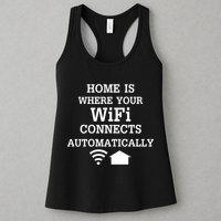 Home Is Where Wifi Connects Automatically Womens Tank Top