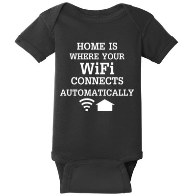 Home Is Where Wifi Connects Automatically Baby Bodysuit
