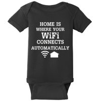 Home Is Where Wifi Connects Automatically Baby Bodysuit