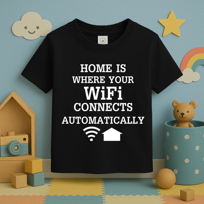Home Is Where Wifi Connects Automatically Toddler T-Shirt