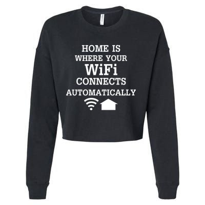 Home Is Where Wifi Connects Automatically Cropped Pullover Crew