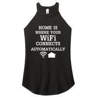 Home Is Where Wifi Connects Automatically Women's Perfect Tri Rocker Tank