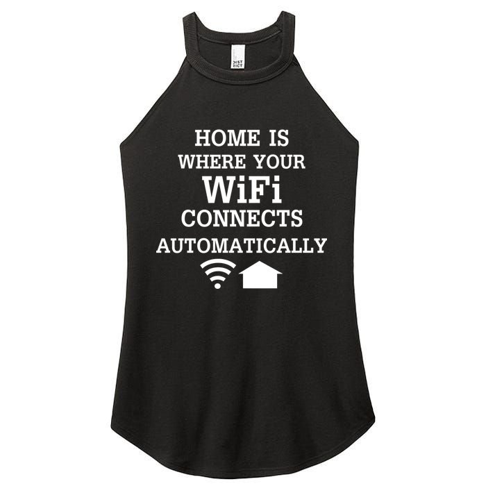Home Is Where Wifi Connects Automatically Women's Perfect Tri Rocker Tank