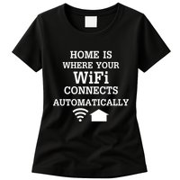 Home Is Where Wifi Connects Automatically Womens T-Shirt